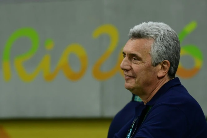 Claude Onesta à la tête de l'équipe de France de hand, lors des Jneux de Rio, le 9 août 2016