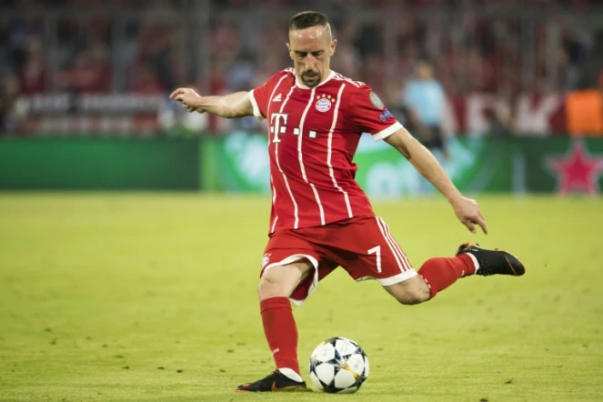 Le milieu de terrain offensif du Bayern Franck Ribéry lors de la demi-finale aller de Ligue des champions contre le Real Madrid, le 25 avril 2018 à Munich