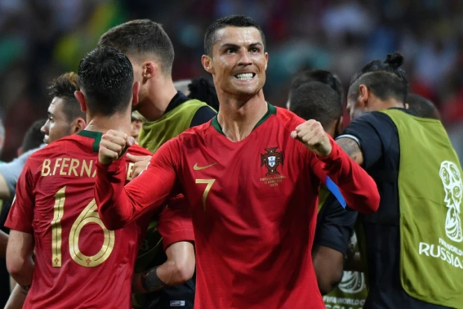 L'attaquant vedette du Portugal Cristiano Ronaldo auteur d'un doublé contre l'Espagne, le 15 juin 2018 à Sotchi
