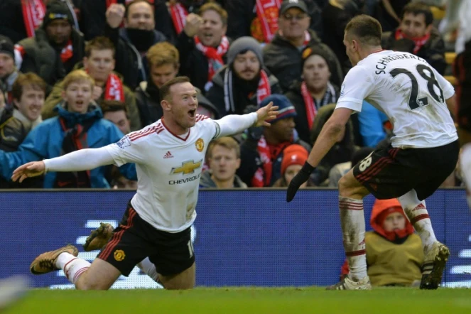 Wayne Rooney, auteur du but de la victoire pour Manchester United face à Liverpool, à Anfield le 17 janvier 2016