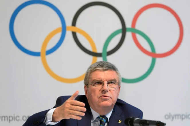 Le président du CIO Thomas Bach lors d'une conférence de presse le 21 juin 2016 à Lausanne
