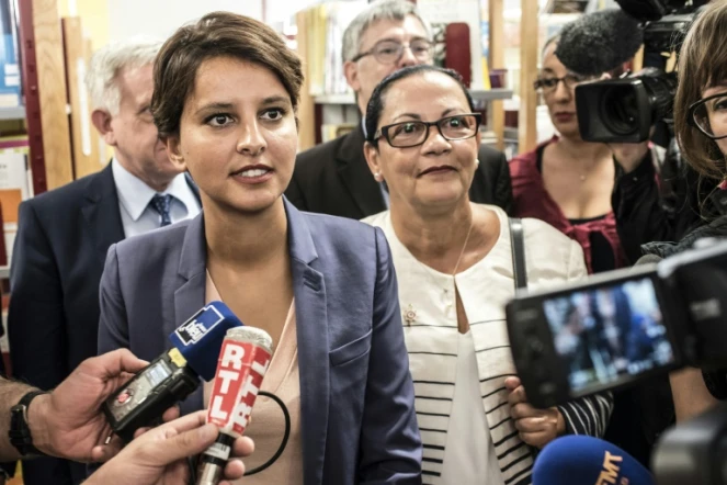 La ministre de l'Education Najat  Vallaud-Belkacem le  31 août 2015 à Dijon 