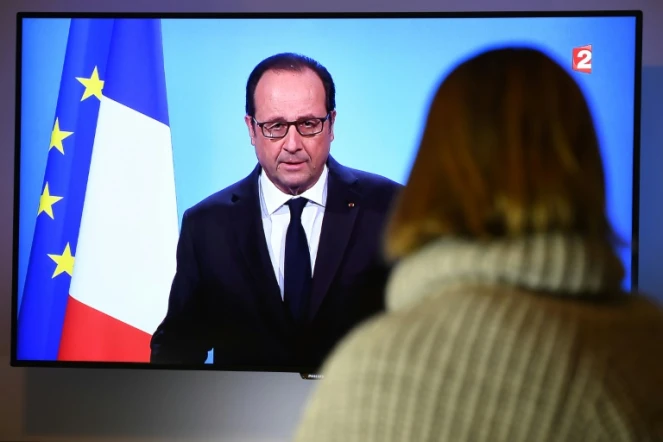 François Hollande annonce sur France 2 qu'il renonce à briguer un second mandat présidentiel, le 1er décembre 2016 à Paris