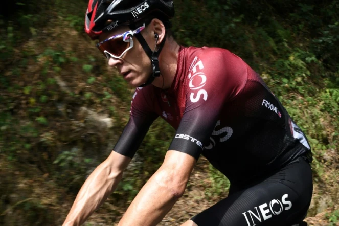 Le Britannique Christopher Froome lors de la 1re étape du Critérium du Dauphiné, entre Clermont-Ferrand et Saint-Christo-en-Jarez, le 12 août 2020