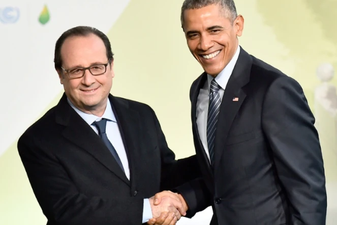 François Hollande et Barack Obama à Paris le 30 novembre 2015 pour l'ouverture de la COP21