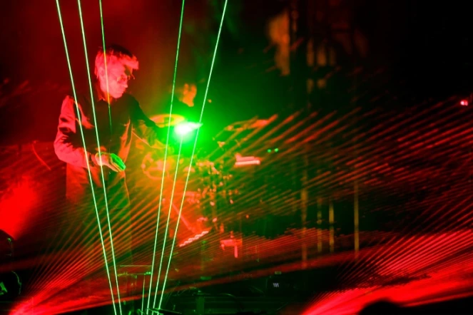 Jean-Michel Jarre se produit lors du festival de Coachella en Californie en 2018