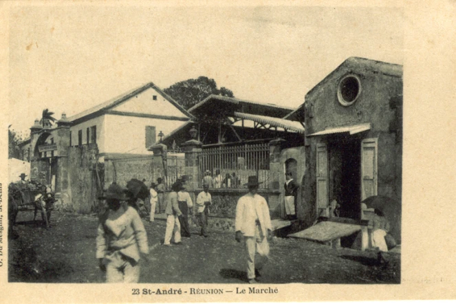 Image d'époque du marché de Saint-André (Photo collection privée)