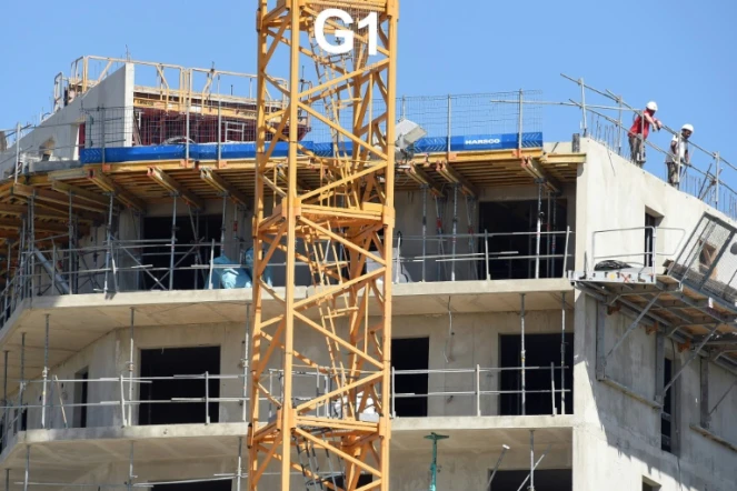 Un immeuble en construction le 17 août 2015 à Montpellier