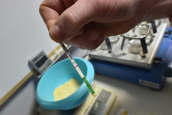 Des échantillons de soja sont testés au laboratoire de l'usine Alifel, dans la Sarthe, le 3 février 2017