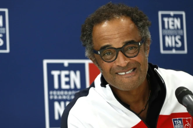 Le capitaine de l'équipe de France de Coupe Davis Yannick Noah en conférence de presse, le 14 septembre 2017 à Paris 