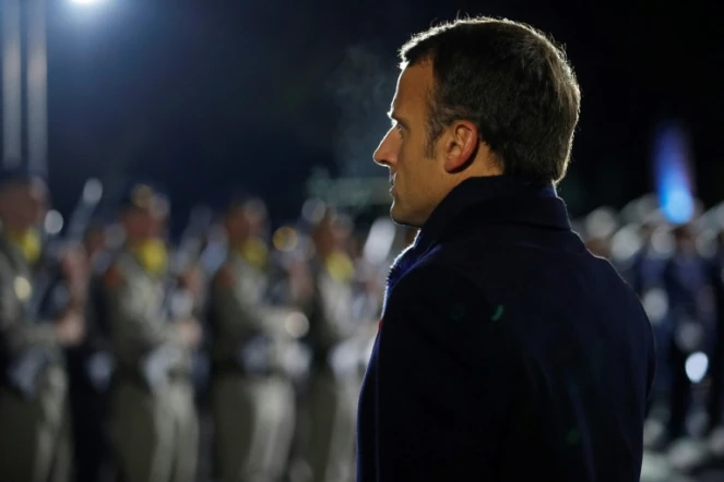 Emmanuel Macron lors d'une cérémonie de commémoration de la Première guerre mondiale à La Flamengrie, dans l'Aisne, le 7 novembre 2018