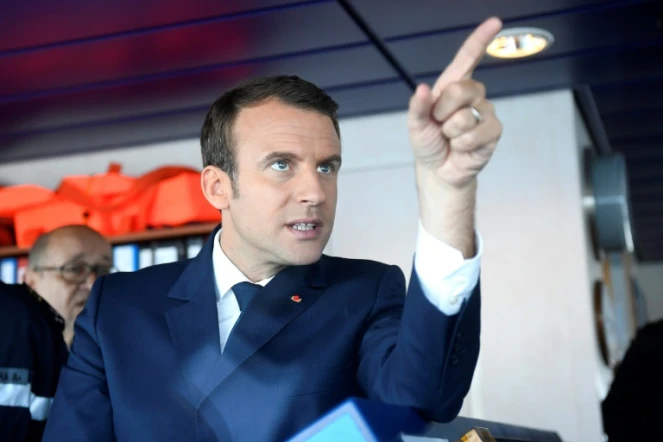 Le président français Emmanuel Macron, le 1er juin 2017 près de Lorient