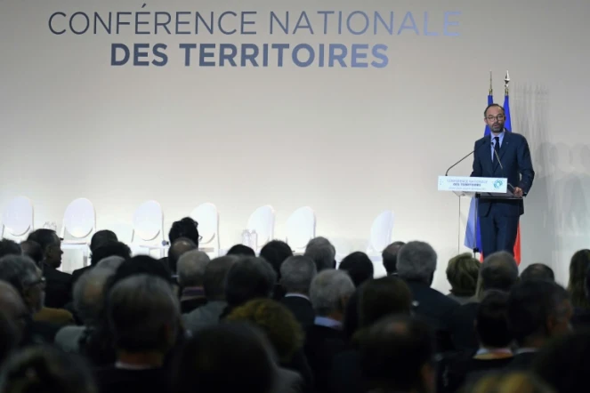 Edouard Philippe s'exprime lors de la deuxième "conférence des territoires" à Cahors, le 14 décembre 2017