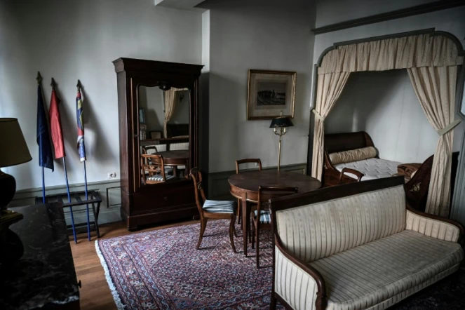 La chambre Napoléon, où séjourna l'empereur à deux reprises, dans l'hôtel Saint-Louis à Autun, le 15 février 2021