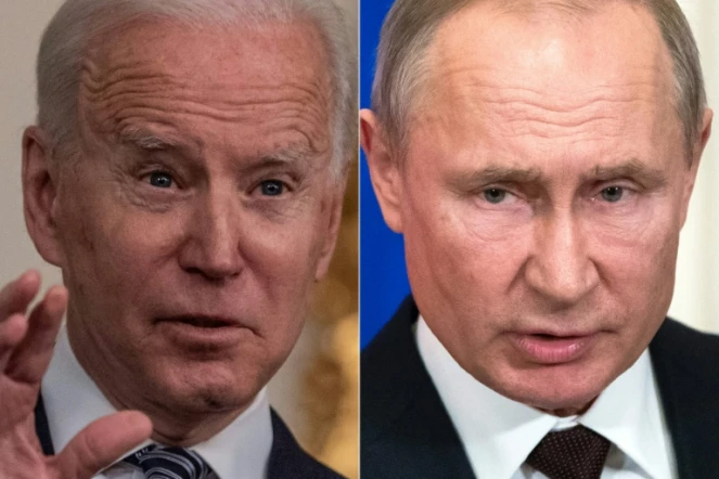 Combinaison de photos montrant le président américain Joe Biden et son homologue russe Vadimir Poutine.
