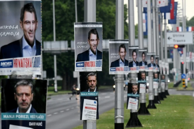 Affiches électorales à Zagreb, le 2 juillet 2020