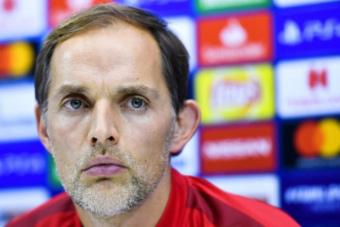 L'entraîneur du PSG Thomas Tuchel en conférence de presse au stade San Paolo à Naples, le 5 novembre 2018