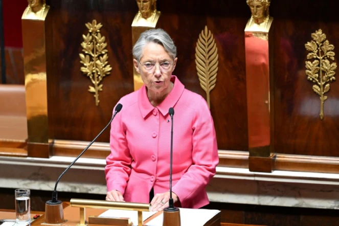 La Première ministre Elisabeth Borne à l'Assemblée nationale, le 23 octobre 2023 à Paris