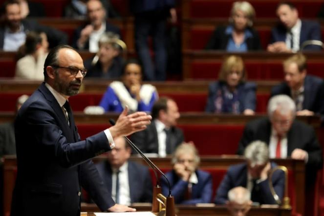 Le Premier ministre Edouard Philippe à l'Assemblée nationale à Paris le 9 avril 2019