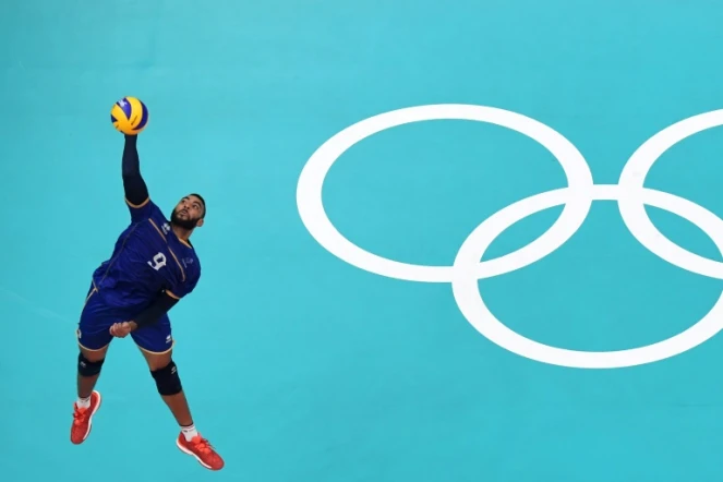 Le volleyeur français Earvin Ngapeth, lors des JO de Rio, le 13 août 2016