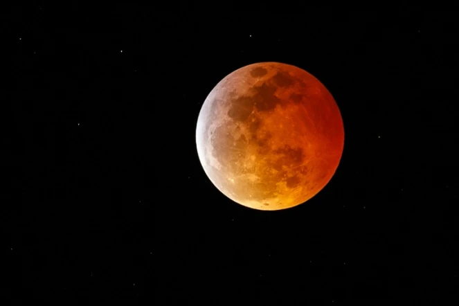 Une super Lune à Marina Del Rey, en janvier 2019 en Californie