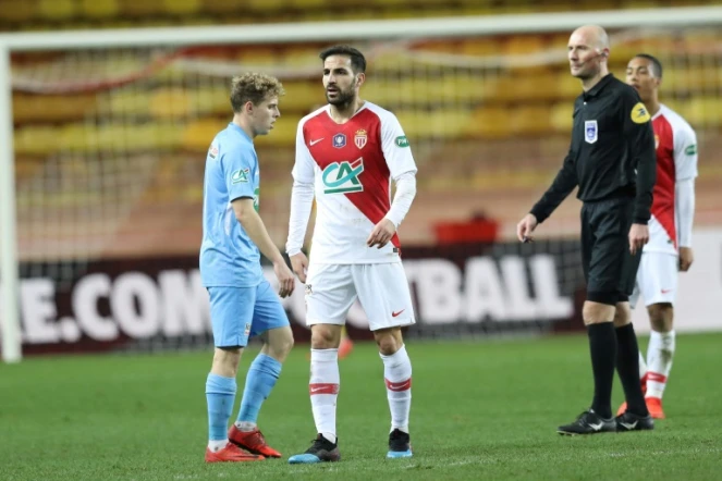 La recrue de l'AS Monaco Cesc Fabregas lors du match perdu en Coupe de France face à Metz, le 22 janvier 2019 à Louis-II