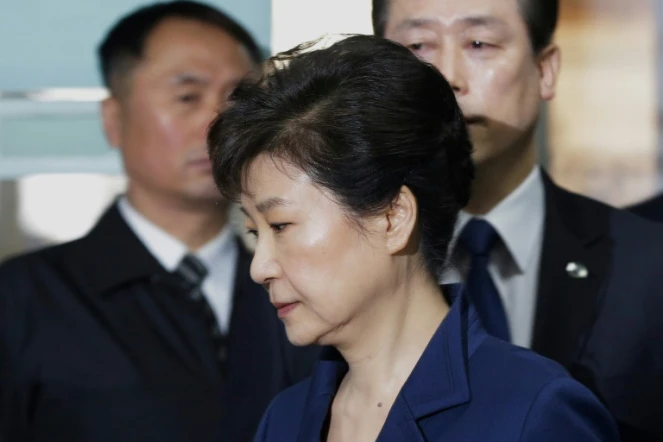 L'ex-présidente sud-coréenne Park Geun-Hye, le 30 mars 2017 à Séoul
