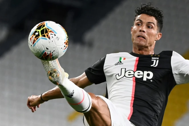 L'attaquant portugais de la Juventus, Cristiano Ronaldo, lors du match de Serie A face à la Sampdoria Gênes, à Turin, le 26 juillet 2020