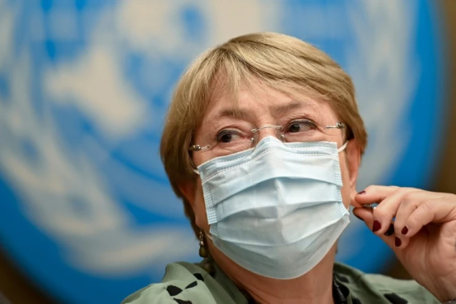 La Haute-Commissaire aux droits de l'homme Michelle Bachelet le 21 juin 2021 à Genève
