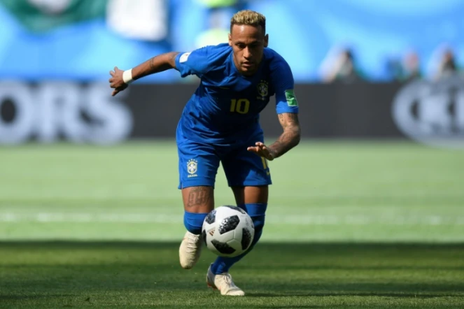Le Brésilien Neymar au cours du match face au Costa Rica, le 22 juin 2018 à Saint-Pétersbourg en Russie  