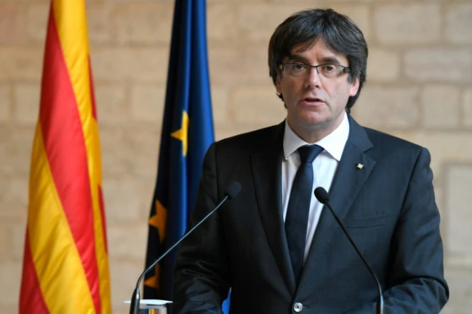 Le président de la Catalogne Carlos Puigdemont le 26 octobre 2017 à Barcelone