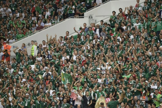 Des supporters mexicains lors du match contre l'Allemagne, le 17 juin 2018 à Moscou