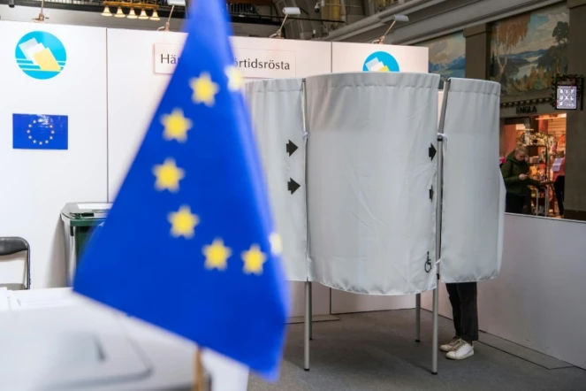 Vote anticipé pour les élections européennes à Stockholm, le 15 mai 2019