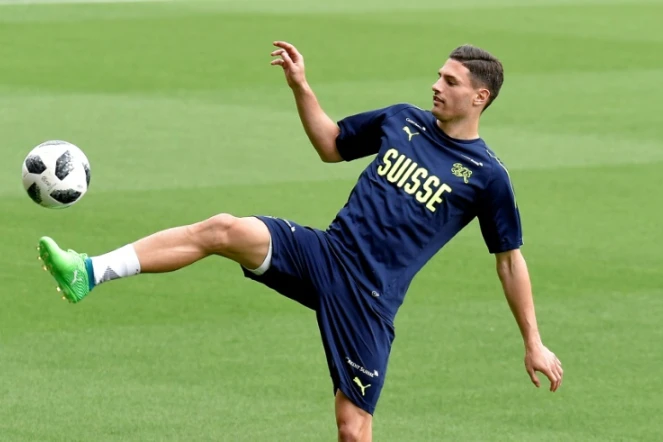 Le défenseur central international suisse Fabian Schär lors d'un entraînement avec la sélection, le 2 juin 2018 Villarreal