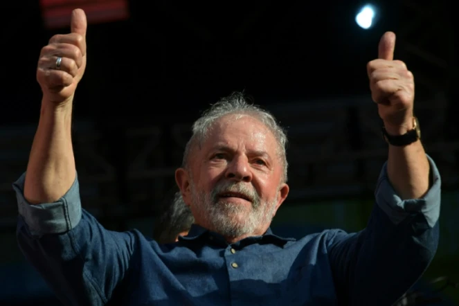 L'ancien président brésilien Luiz Inacio Lula, le 1er mai 2022 à Sao Paulo (Brésil)