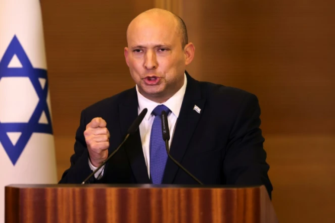 Le Premier ministre israélien Naftali Bennett lors d'un discours devant le Parlement, le 29 juin 2022