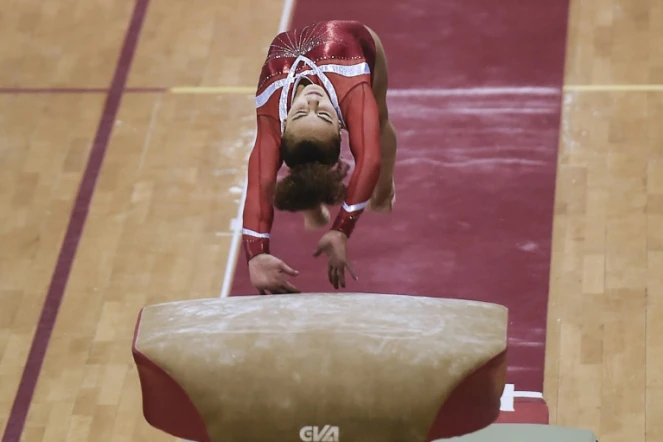 La Française Coline Devillard lors des Championnats de France de gymnastique, le 19 juin 2016 à Mulhouse