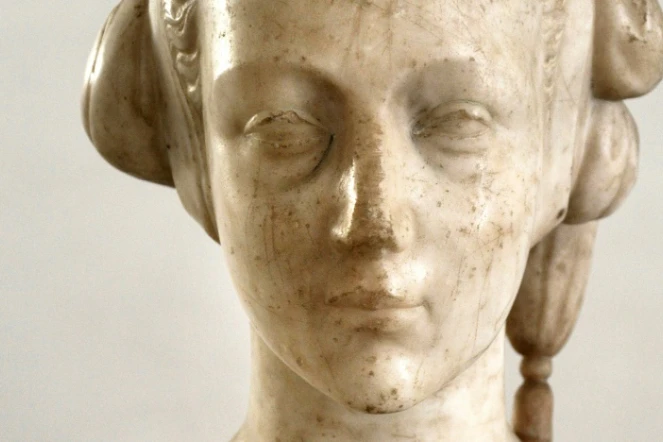 Photo non datée diffusée par le musée SNM-Spiš de Levoča, en Slovaquie, montre un buste en marbre attribué au sculpteur italien de la Renaissance Donatello, représentant la noble italienne Cecilia Gonzaga