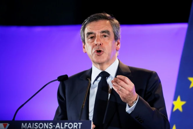 François Fillon, candidat LR à l'élection présidentielle, le 24 février 2017 à  Maisons-Alfort près de Paris