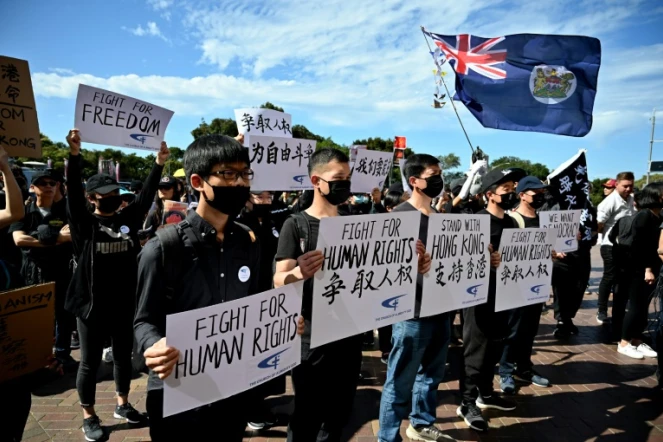 Manifestation à Sydney le 29 septembre 2019 de soutien aux militants pro-démocratie de Hong Kong