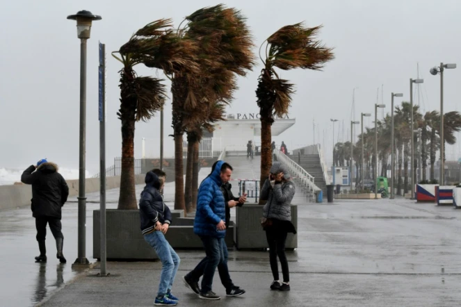 La tempête "Gloria" balaie l'est de l'Espagne à Valencia, le 20 janvier 2020