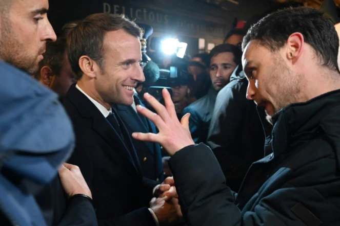 Emmanuel Macron en visite à Rouen, le 30 octobre 2019, un mois après l'incendie de l'usine chimique Lubrizol