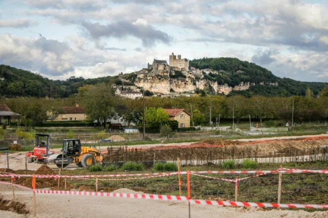Le chantier du contournement de Beynac-et-Cazenac le 2 novembre 2018