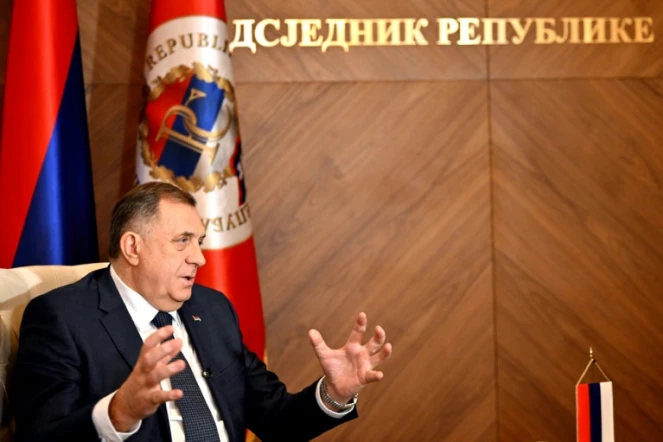 Le président de la Republika Srpska Milorad Dodik à Banja Luka, dans le nord-ouest de la Bosnie, le 8 janvier 2024
