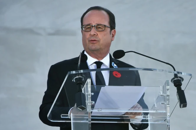 François Hollande à Vimy, près d'Arras, le 9 avril 2017