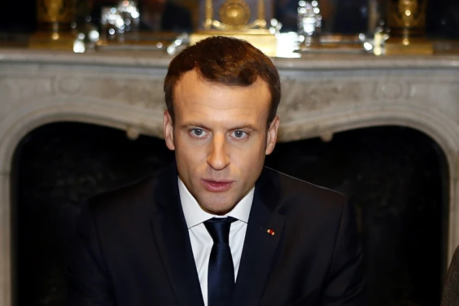 Le président français Emmanuel Macron, le 22 décembre 2017 à l'Elysée à Paris