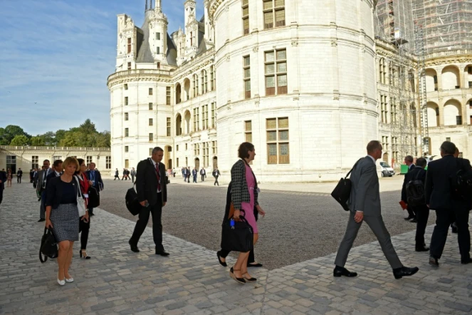 Arrivée au château de Chambord des délégations ministérielles européennes de l'Agriculture, le 2 septembre 2016