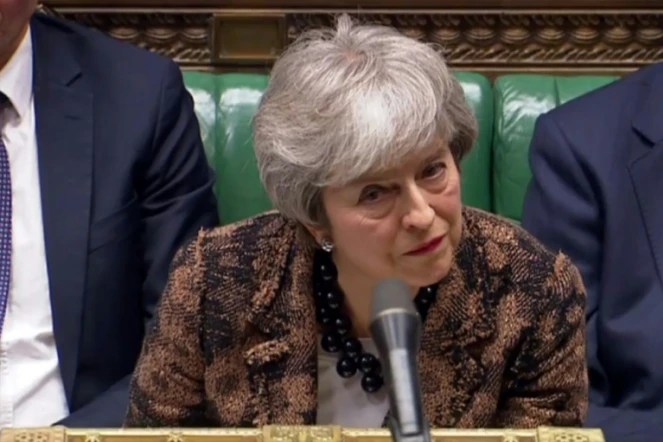 Capture d'écran de la Première ministre britannique Theresa May au parlement britannique à Londres le 21 janvier 2019