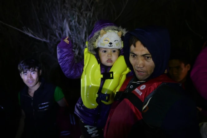 Des réfugiés arrivent le 20 novembre sur l'île de Lesbos, en Grèce