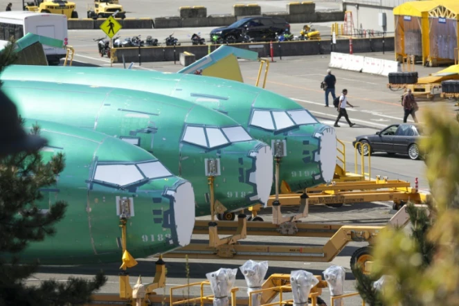 Des fuselages de Boeing 737 à l'usine de Renton, le 15 avril 2025 à Washington